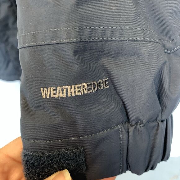 Eddie Bauer Jacket Men's Medium Blue zip-up Weather Edge shell lined snow hood - Picture 8 of 13